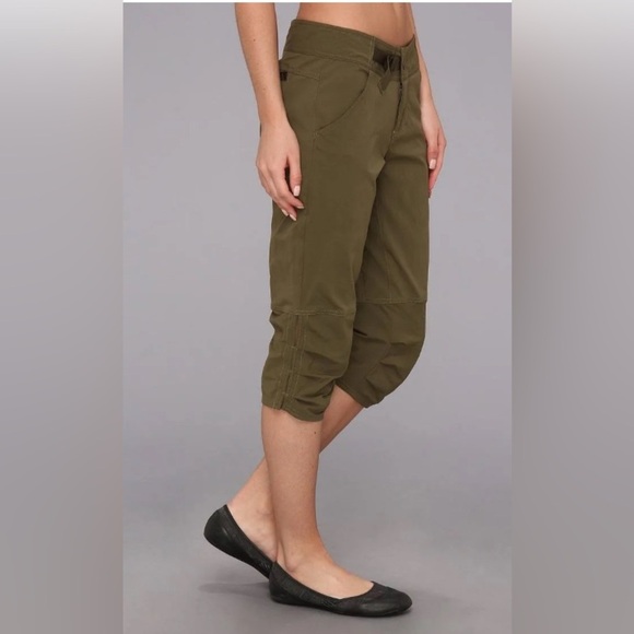 PrAna Jasmine Knicker 3/4 Capri Pants army Green Style #W4JASK113 Womens Size 8 - Picture 2 of 9